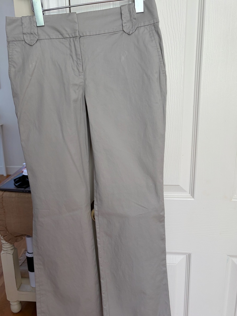 LOFT Petite Light Taupe Straight-Leg Pants